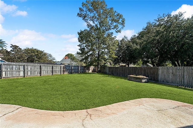 view of yard with a patio area