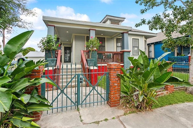 bungalow-style home featuring covered porch