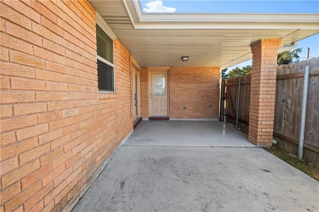 view of patio with a carport