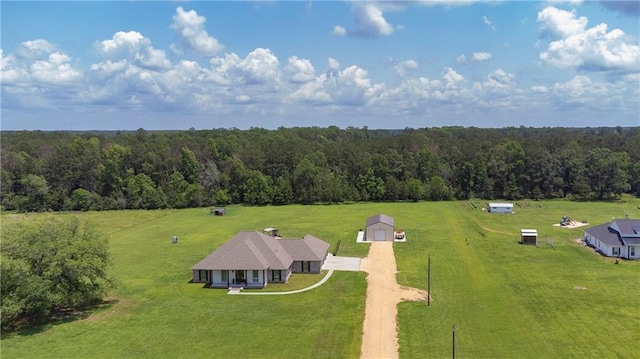 aerial view featuring a rural view