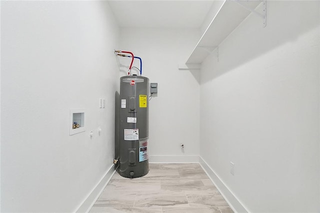 utility room with electric water heater