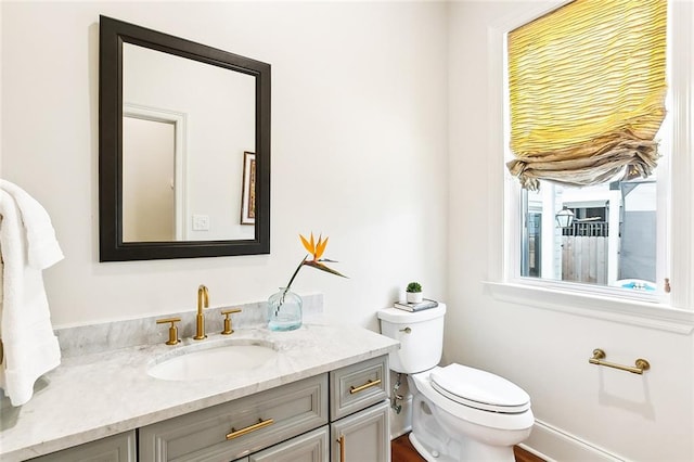 bathroom featuring toilet and vanity