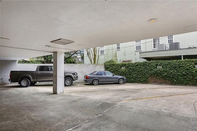 view of parking featuring a carport