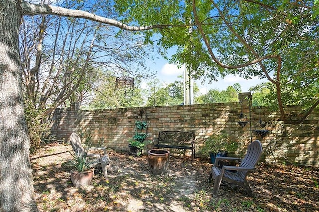 view of yard featuring fence