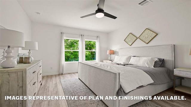24279 Gadwall Ave, Ponchatoula, LA 70454 - bedroom featuring light wood-type flooring, baseboards, and a ceiling fan