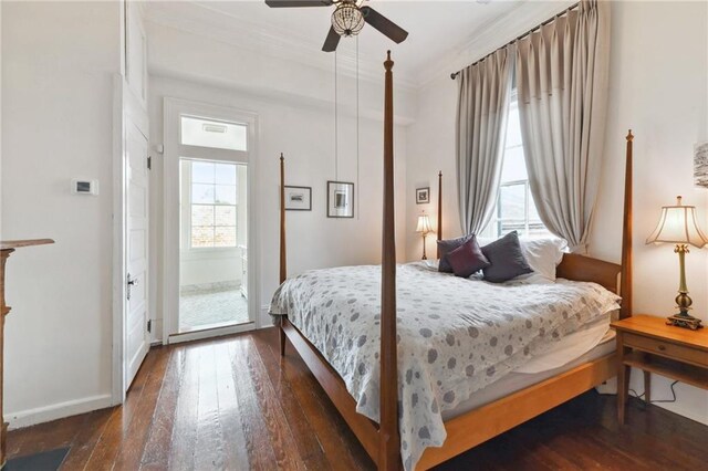 820B Saint Ann St, New Orleans, LA 70116 - bedroom featuring hardwood / wood-style floors, crown molding, and baseboards