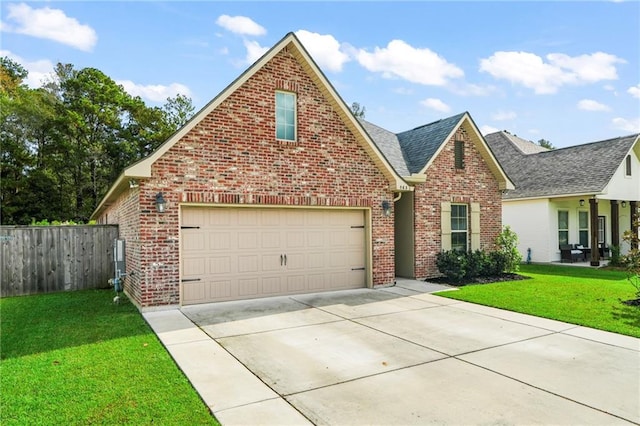 view of property with a front lawn