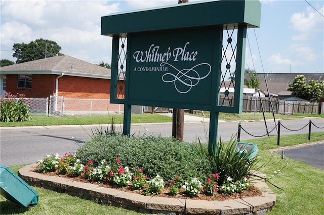 view of community sign