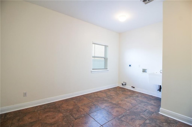 laundry room with gas dryer hookup, hookup for a washing machine, and electric dryer hookup