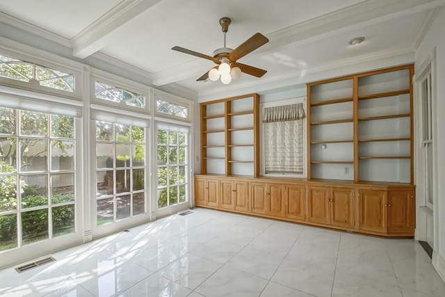 1521 Dufossat St, New Orleans, LA 70115 - unfurnished sunroom with beam ceiling