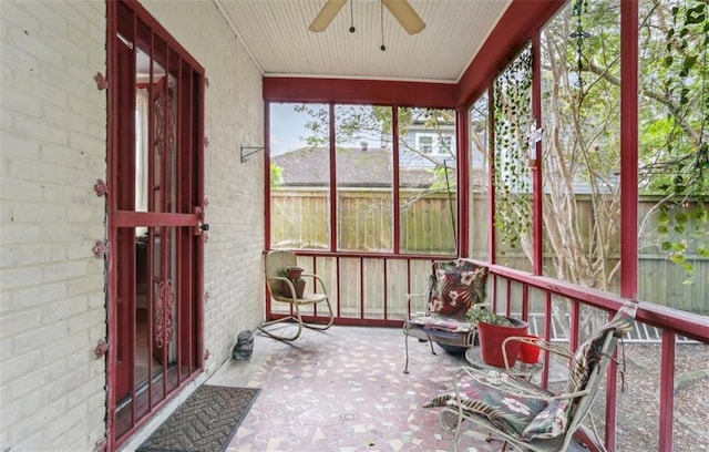 4756 Arts St, New Orleans, LA 70122 - sunroom with a ceiling fan
