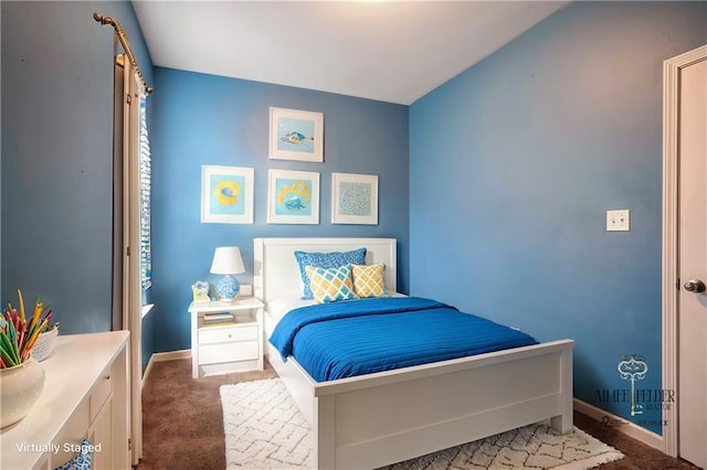 bedroom with carpet floors