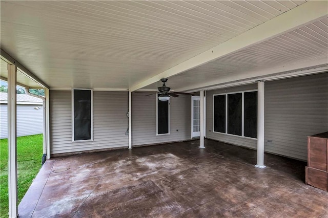 view of patio / terrace featuring ceiling fan