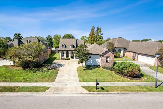 view of front facade featuring a front lawn