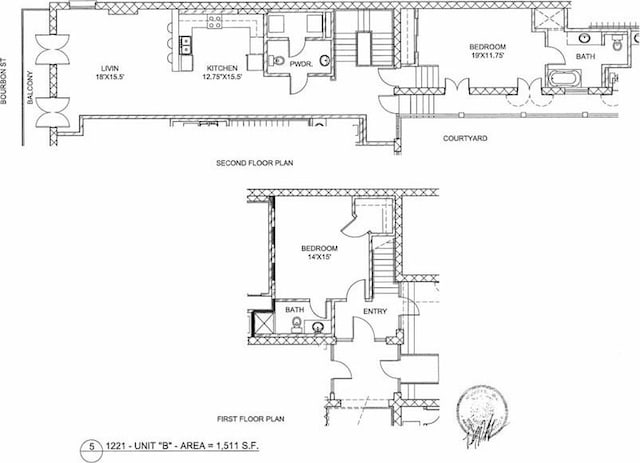 1225 Bourbon St Unit B, New Orleans, LA 70116 - room layout