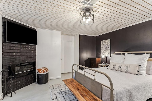 bedroom featuring ornamental molding