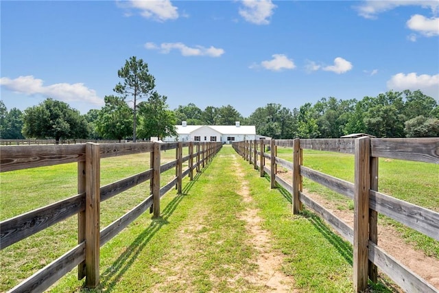 view of yard featuring a rural view