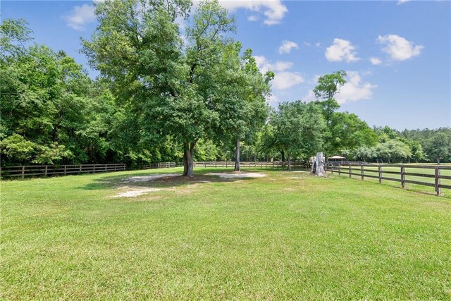 view of yard featuring a rural view