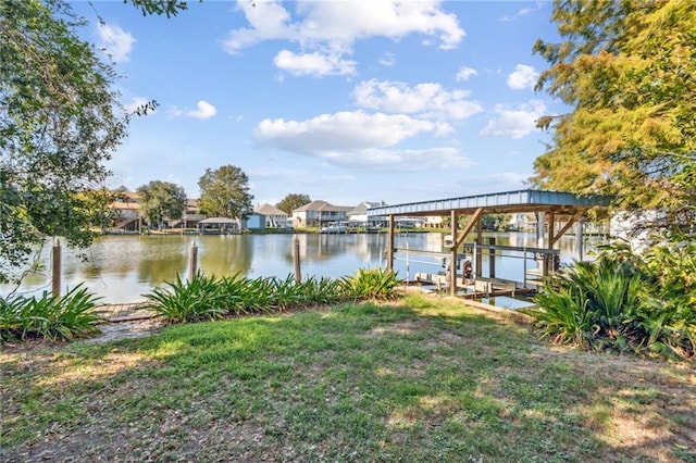 4210 Murano Rd, New Orleans, LA 70129 - dock area featuring boat lift and a water view