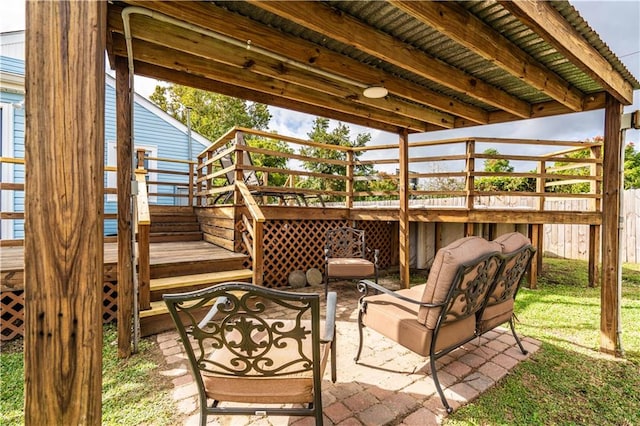 view of patio / terrace with a wooden deck