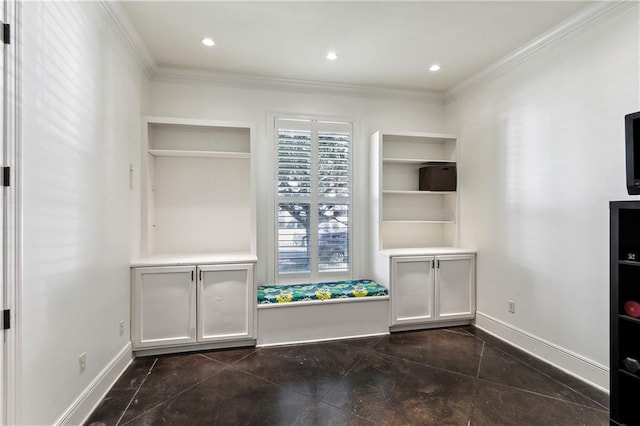 interior space featuring ornamental molding