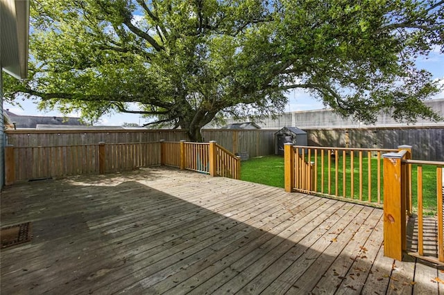 deck with a lawn