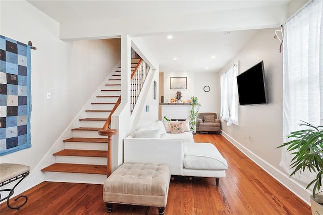 living room featuring hardwood / wood-style floors