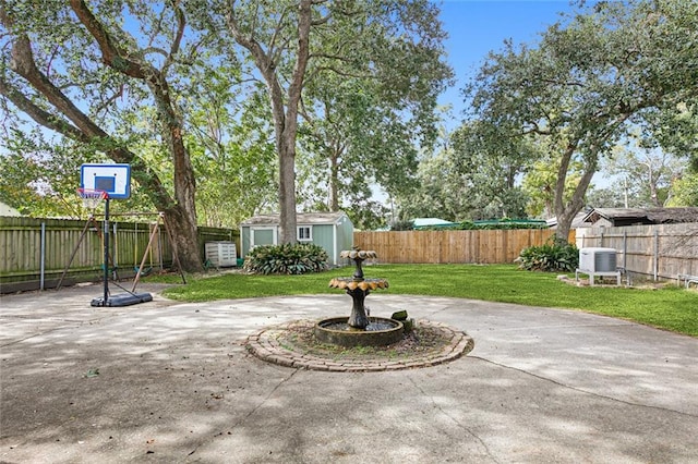 view of patio / terrace with an outbuilding