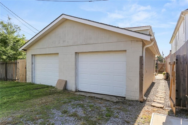 view of garage