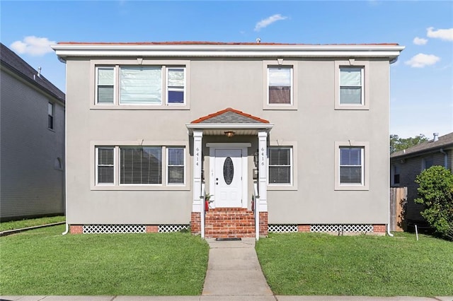 view of front of house with a front yard