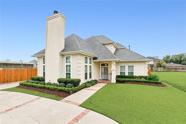 view of front facade with a front lawn