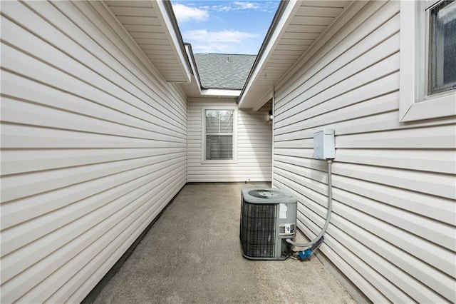 view of patio featuring central air condition unit