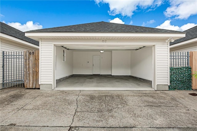 view of garage