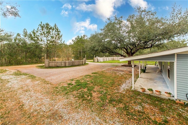 view of yard with fence