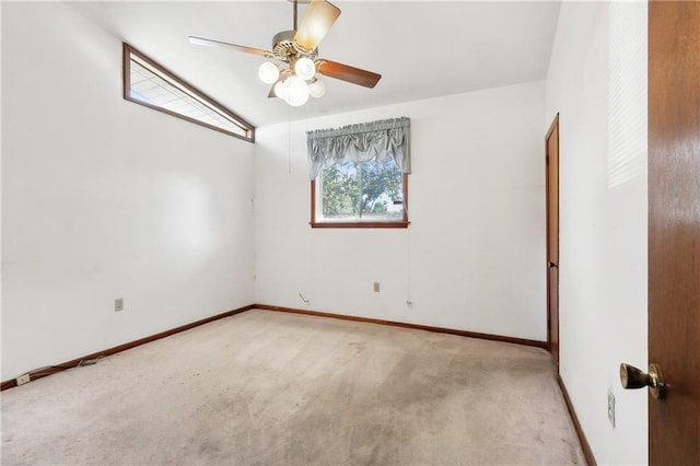 unfurnished living room featuring ceiling fan and a wall mounted air conditioner