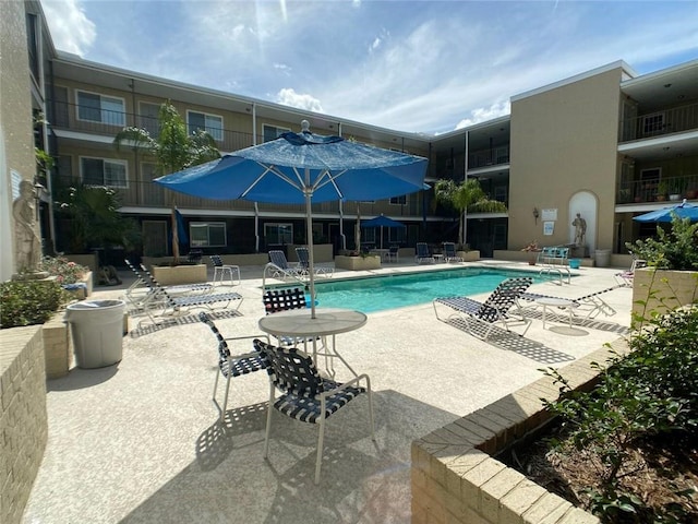 view of pool with a patio area