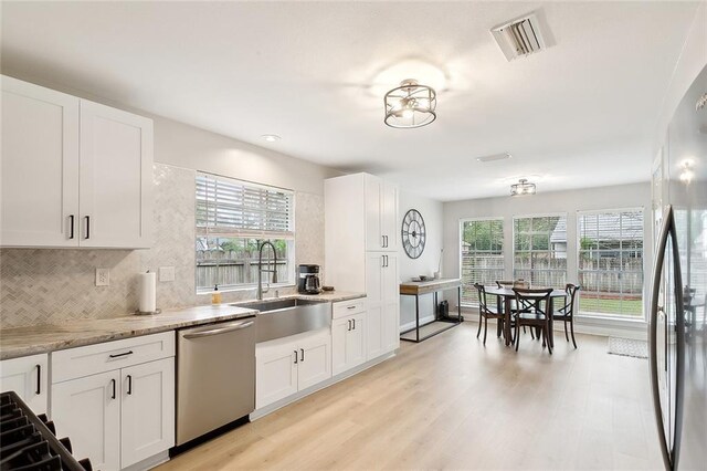 kitchen featuring sink, white cabinets, and appliances with stainless steel finishes