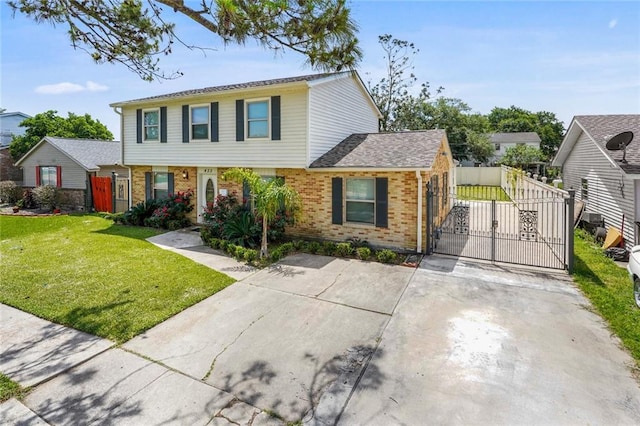 view of front of home with a front yard