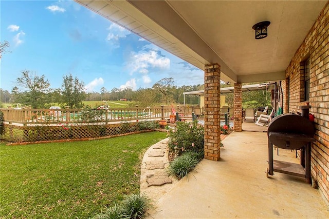 view of patio with area for grilling