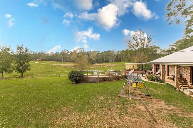 view of yard with a patio area