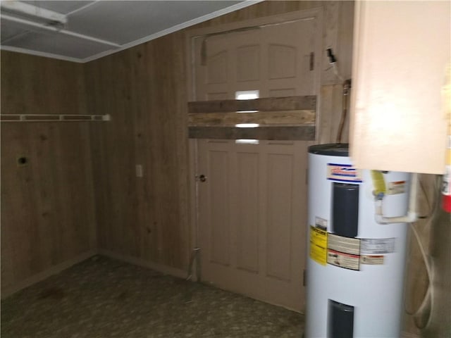 utility room with water heater