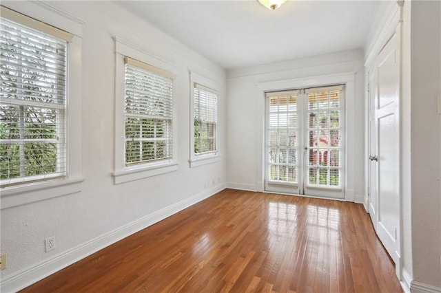 interior space featuring hardwood / wood-style floors and a wealth of natural light