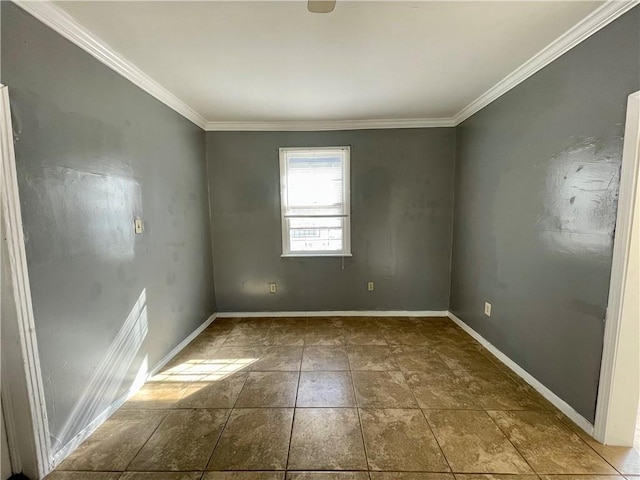 empty room with crown molding