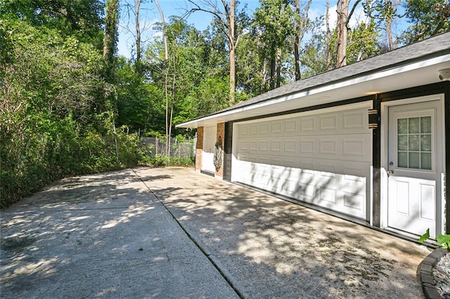 view of garage