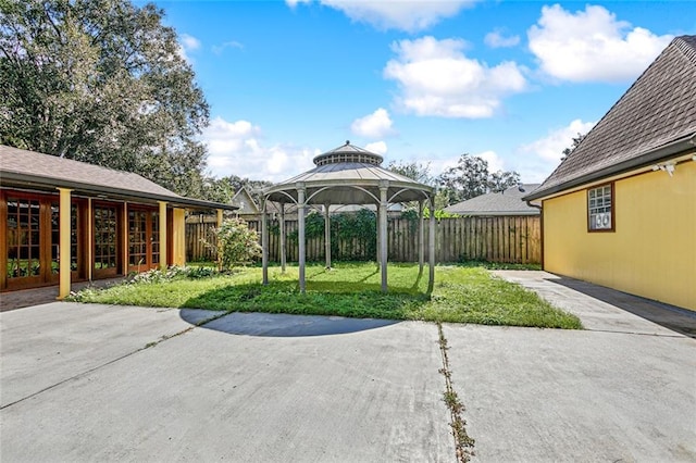 view of patio / terrace with a gazebo