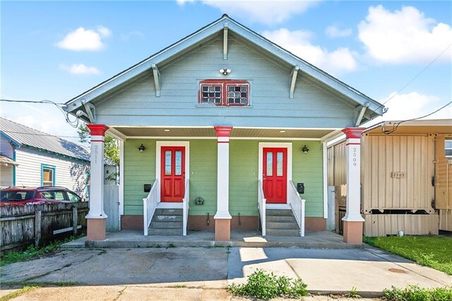 bungalow-style house featuring a porch