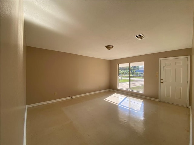 empty room with concrete floors