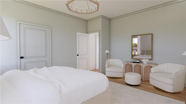 bedroom featuring light hardwood / wood-style floors