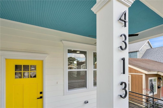 view of doorway to property