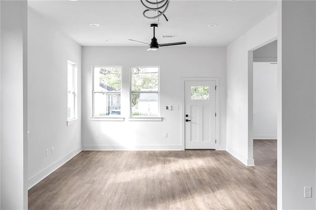 4313 Randolph Ave, New Orleans, LA 70122 - entryway featuring plenty of natural light, ceiling fan, and wood finished floors